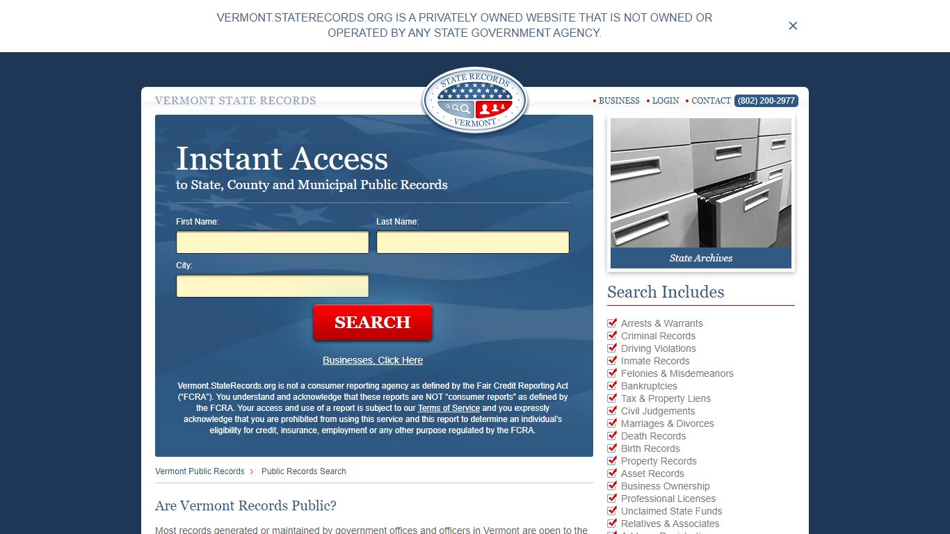 Vermont Public Records | StateRecords.org